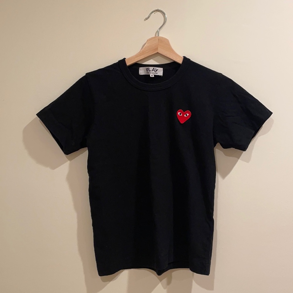 Comme Des Garcons Black Heart Patch T-Shirt Size M